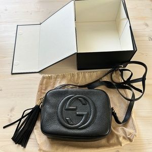 Gucci black leather crossbody